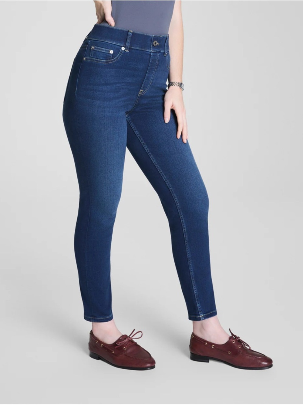 SPANX Dark Blue High-Rise Skinny Jeggings